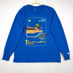 Topo Designs Shirt Mens XXL 2XL Moab Long‎ Sleeve Graphic Organic Cotton Tee